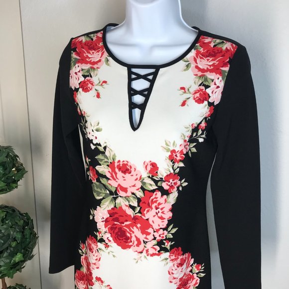 🍾BOLD elements L/S Dress | Black/White/Red | XS - Picture 4 of 9